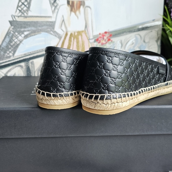 Gucci GG Microguccissima Leather Espadrille in black - Picture 13 of 14